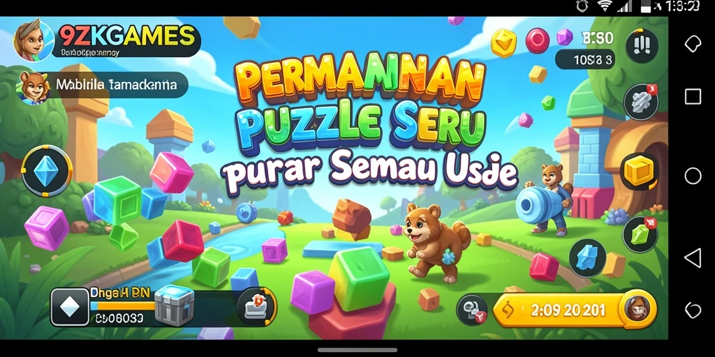 Tampilan gameplay seru dari 9ZKGAMES yang menampilkan tantangan Puzzle.