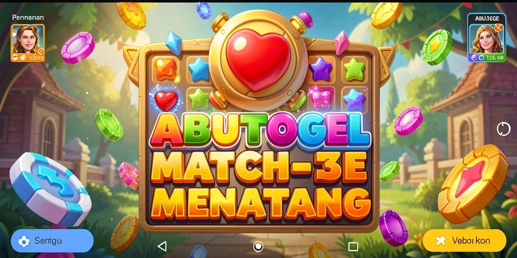 Screenshot gameplay ABUTOGEL menampilkan tindakan Match-3 yang seru.