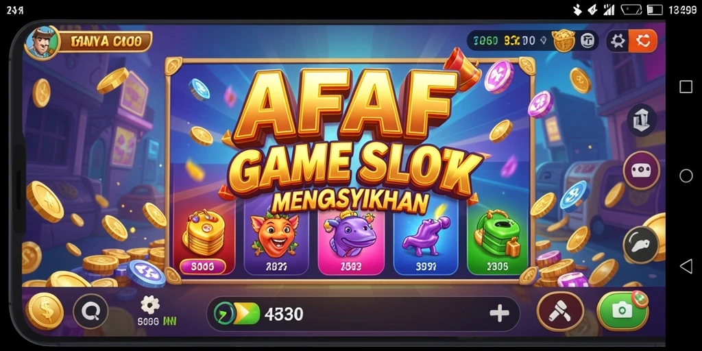 Tampilan gameplay AFAF yang penuh warna dan menarik saat bermain Slot.