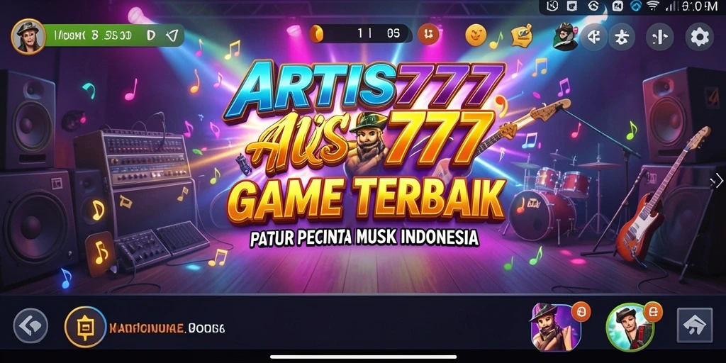 Tampilan gameplay ARTIS777 yang seru dengan berbagai lagu menarik.