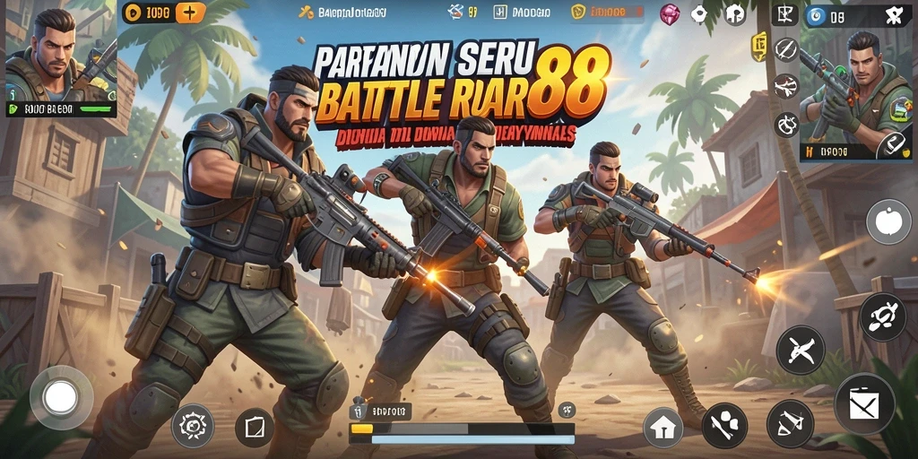 Tampilan permainan BANDAR88 yang penuh aksi dalam pertempuran Battle Royale.