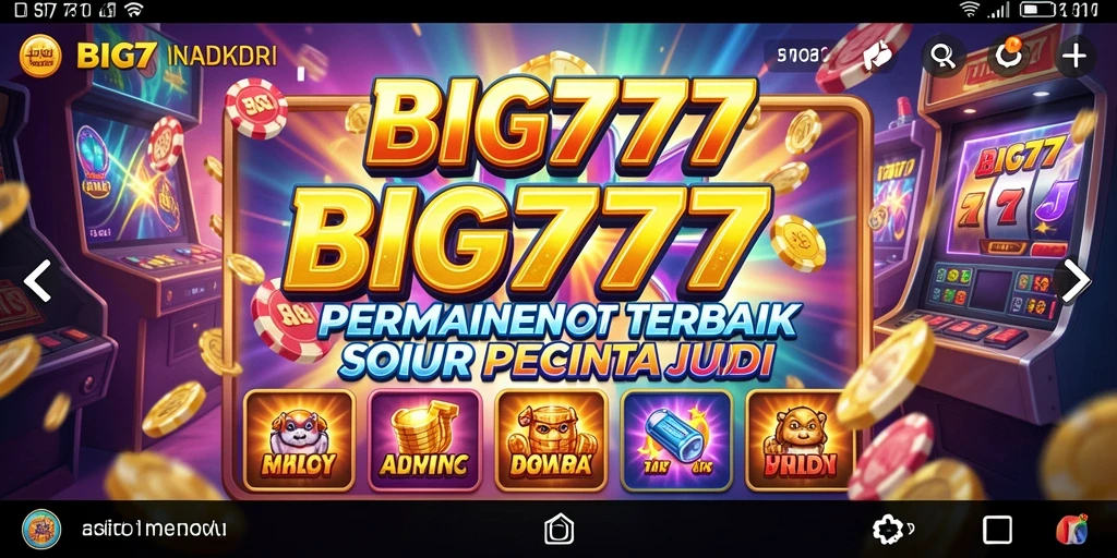 Tangkapan layar utama BIG777 menampilkan momen mendebarkan saat bermain Slot.