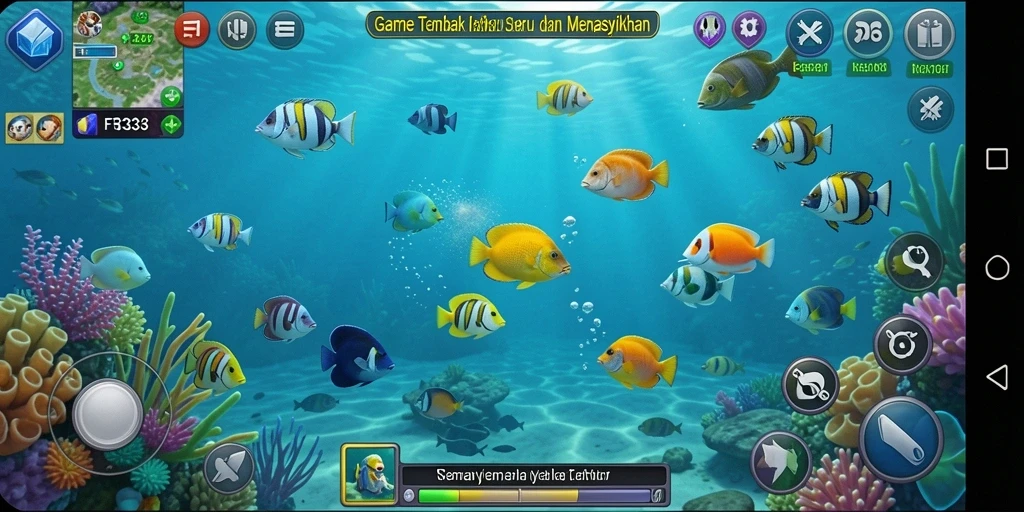 Tampilan gameplay FB333 yang menarik dengan aksi menangkap ikan.