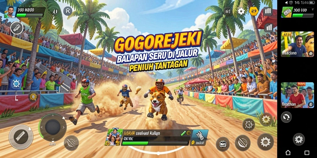 Tampilan gameplay GOGOREJEKI yang intens dan penuh adrenalin.