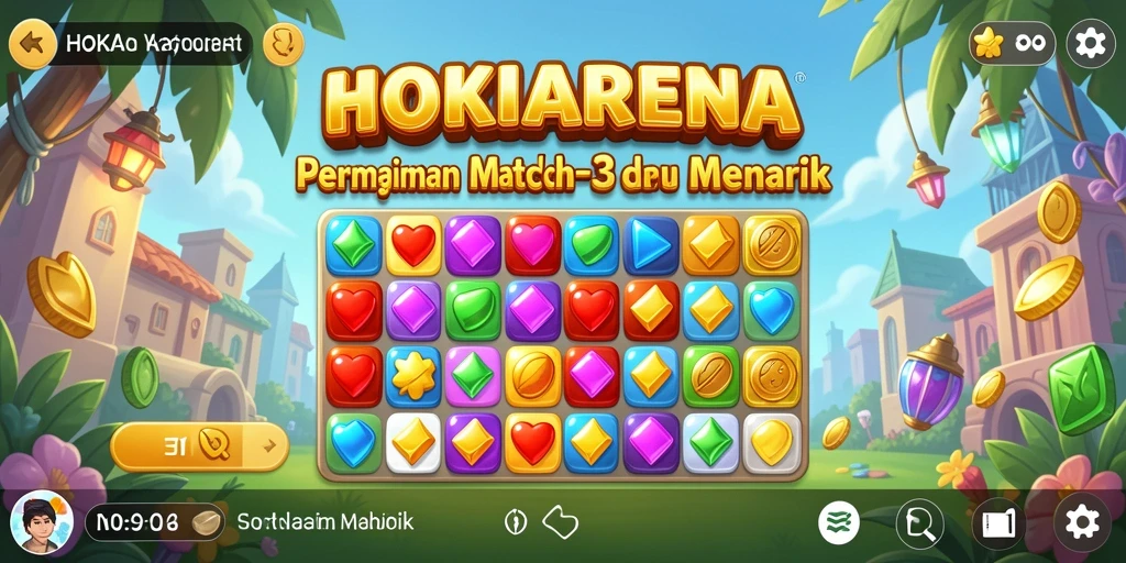 Tangkapan layar HOKIARENA menampilkan aksi seru dalam permainan Match-3.