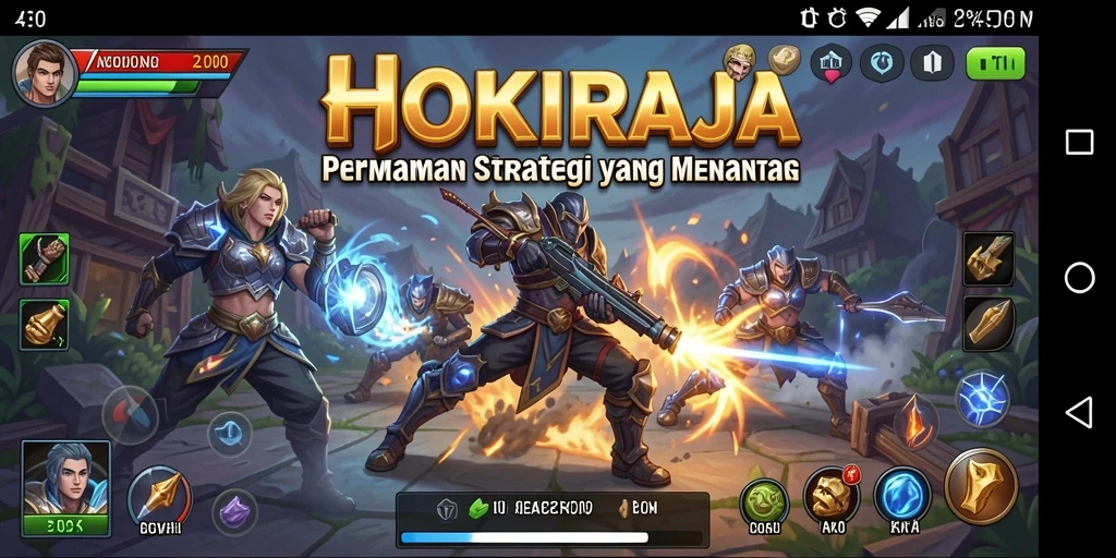 Screenshot HOKIRAJA menampilkan gameplay strategi yang seru.