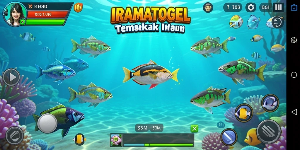 Gameplay seru IRAMATOGEL saat menembak ikan di lautan.
