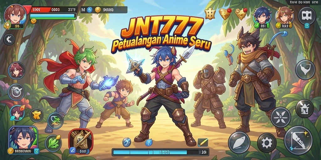 Tampilan gameplay <strong>JNT777</strong> dengan karakter anime yang dinamis.