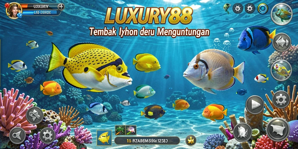 Tampilan gameplay menarik dari LUXURY88 saat berburu ikan.