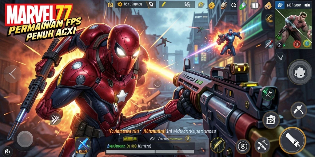 Tangkapan layar dari gameplay MARVEL77 yang mendebarkan.