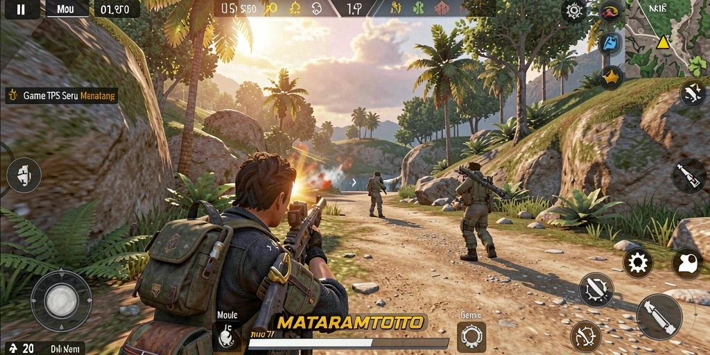 Tampilan gameplay seru di MATARAMTOTO, menampilkan pertempuran intens.