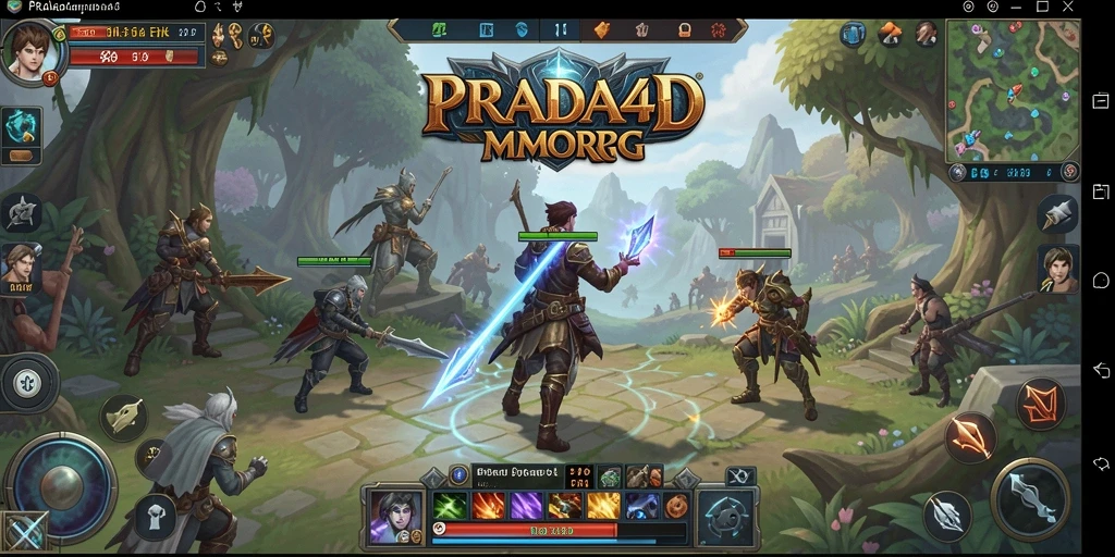 Tampilan screenshot gameplay <strong>PRADA4D</strong> yang menampilkan aksi epik dalam pertempuran MMORPG.