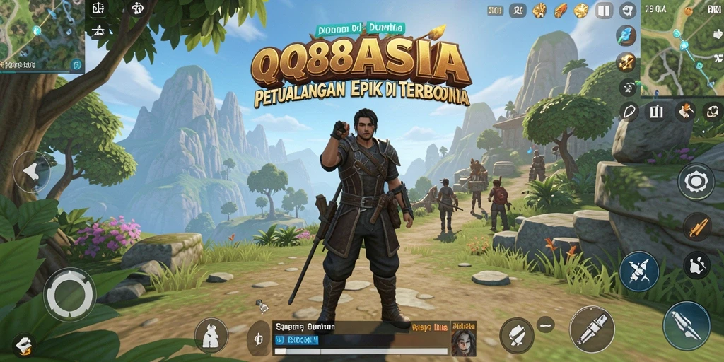 Screenshot menunjukkan gameplay epik di dunia terbuka QQ88ASIA.