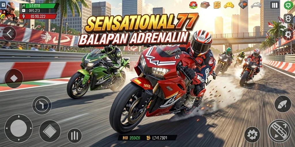 Tampilan aktivitas balapan motor yang mengesankan di SENSATIONAL77.