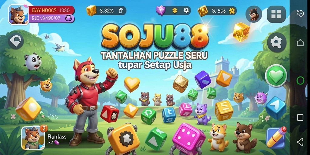 Screenshot gameplay menunjukkan suasana seru bermain Puzzle di SOJU88.