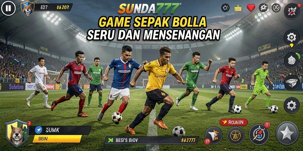 Tampilan gameplay SUNDA777 yang mendebarkan di lapangan sepak bola.
