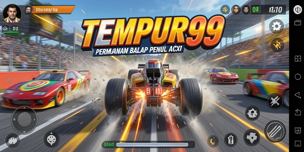 Tampilan gameplay balap yang mendebarkan di TEMPUR99.