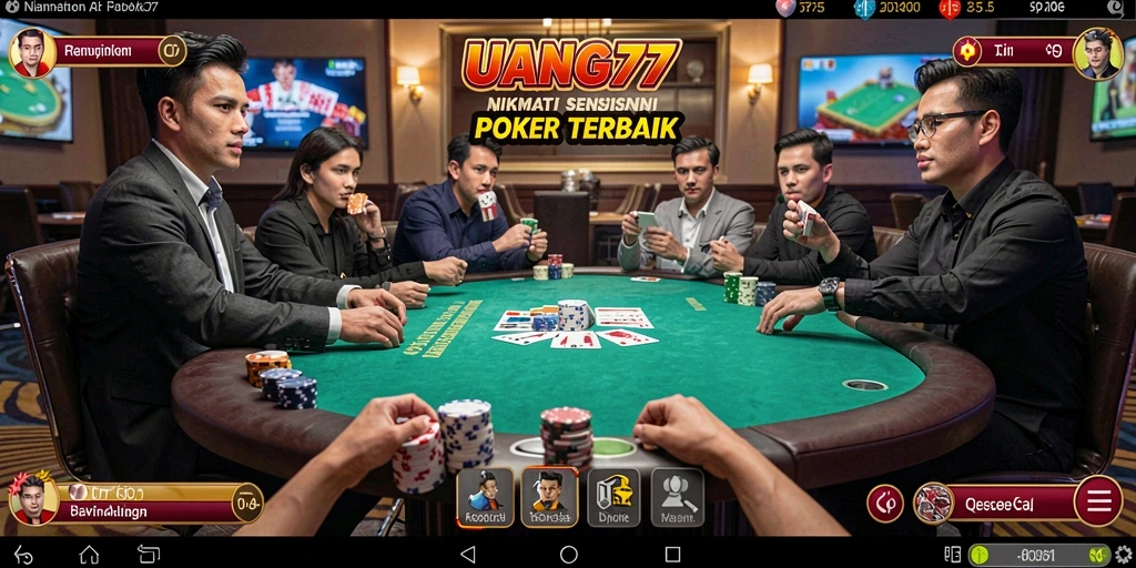 Tampilan menarik dari gameplay Poker di UANG77.