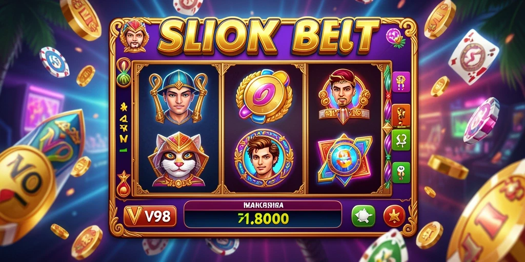 Tampilan permainan Slot yang menarik dan penuh warna di V98.