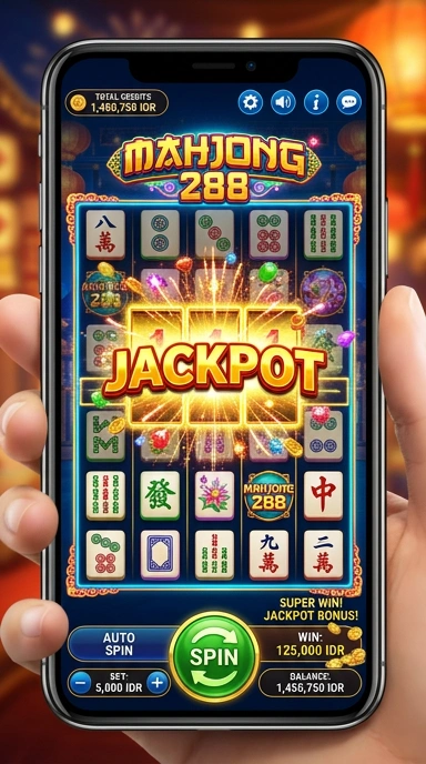 Tampilan utama aplikasi mahjong288 dengan banyak pilihan aplikasi.